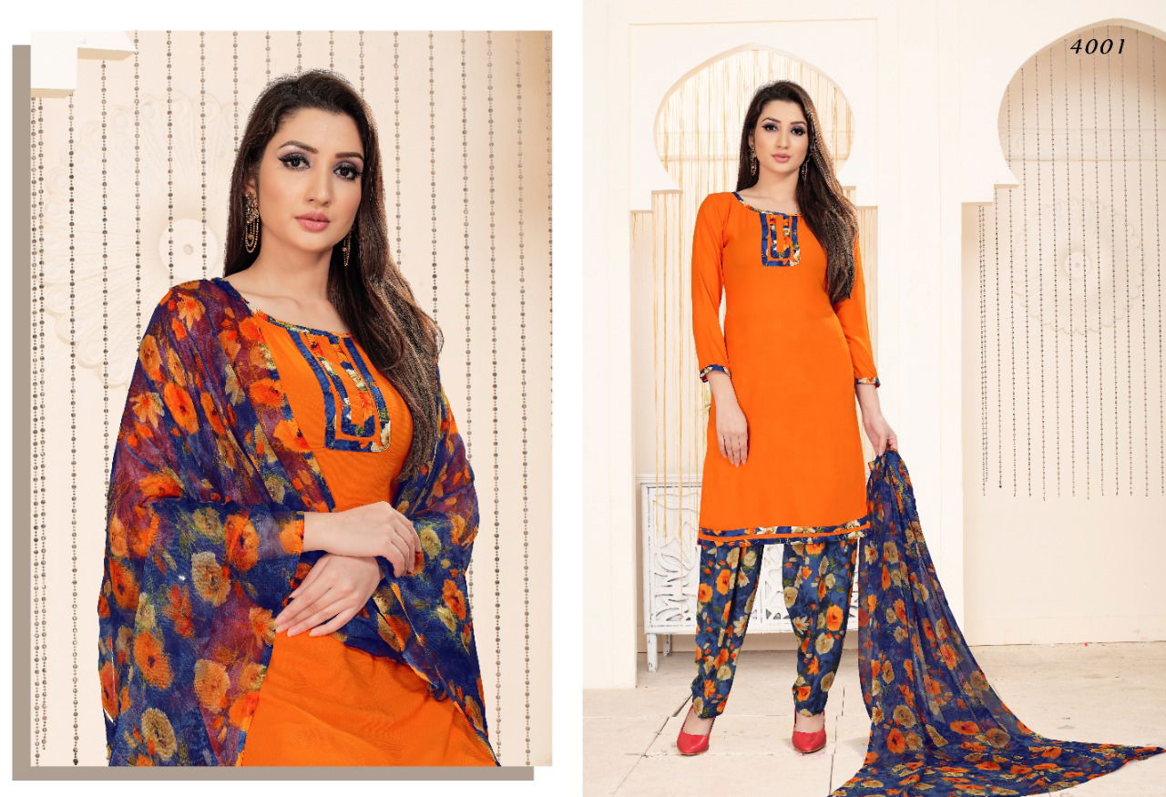 Sweety Milly 34 Leon Crape Running Wear Printed Dress Material